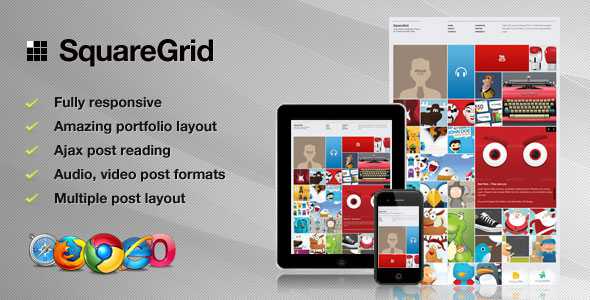 SquareGrid - Fully Responsive Themeforest Theme