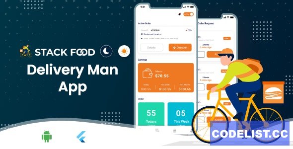 StackFood Multi Restaurant - Food Ordering Delivery Man App v8.5