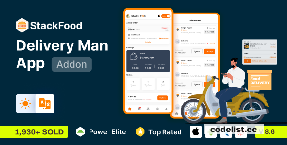 StackFood Multi Restaurant - Food Ordering Delivery Man App v8.8