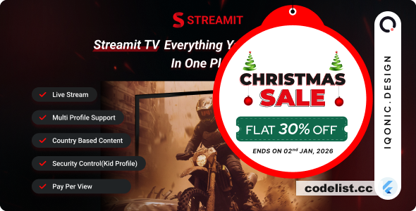 Streamit - OTT Streaming Flutter TV App (Add-on) v3.1.0