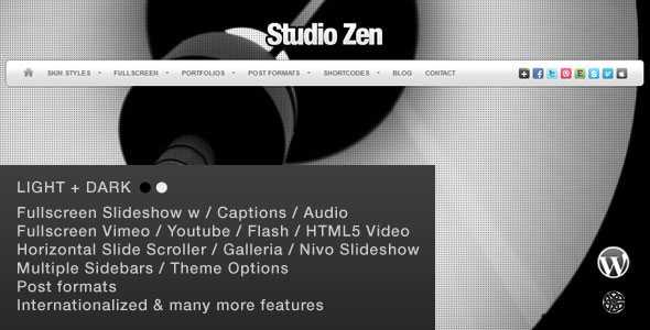 Studio Zen v2.1 - Fullscreen Portfolio WordPress Theme