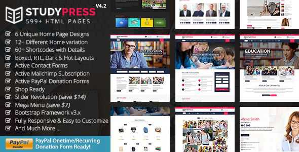 StudyPress v4.2 - Best Education & Courses HTML5 Template