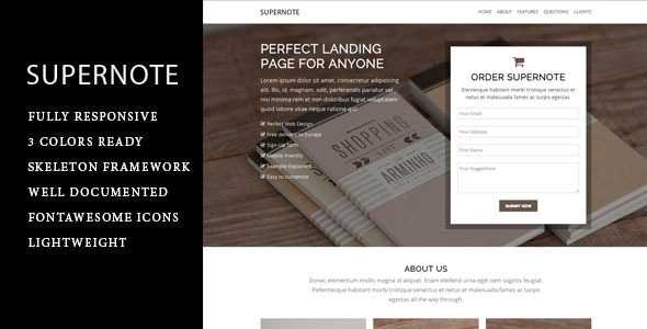 Supernote - One Page Landing Page