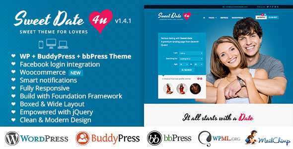Sweet Date - Themeforest More than a Wordpress Dating Theme