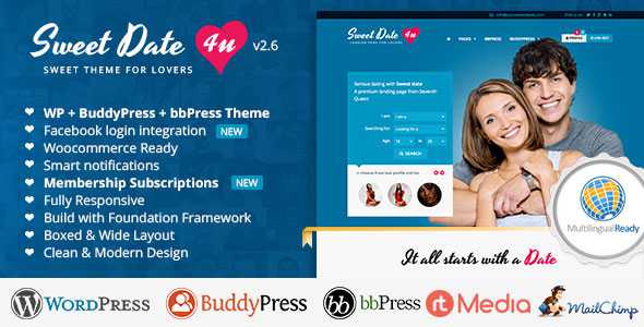 Sweet Date v2.6 - More than a Wordpress Dating Theme