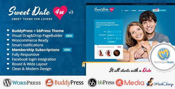 Sweet Date v3.4.4 - More than a Wordpress Dating Theme