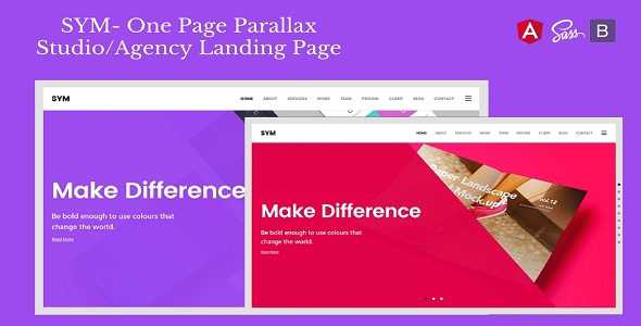 Sym - One Page Parallax Studio/Agency Landing Page