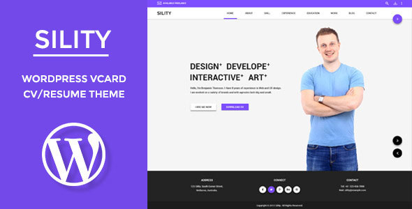 SILITY - VCARD, CV & RESUME WORDPRESS THEME