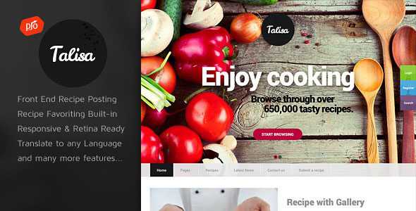 Talisa v1.1 - Food Recipes Wordpress Theme