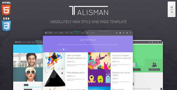 Talisman - Themeforest One Page HTML Theme