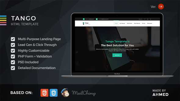 Tango v1.5 - Responsive Multi-Purpose Landing Page