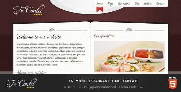 Te Contei Restaurant Themeforest Template