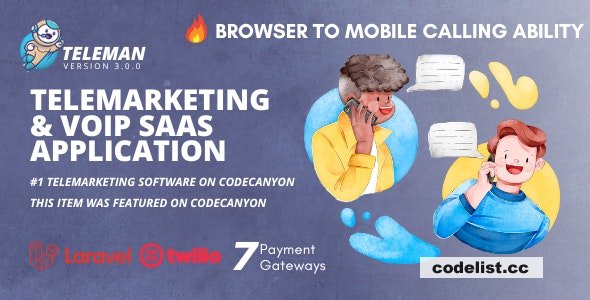 Teleman v7.0.0 - Telemarketing & VoIP Service SaaS Application