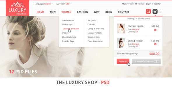 The Luxury Shop - Themeforest PSD