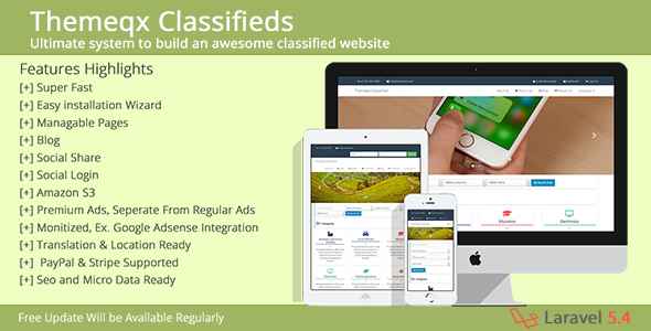 Themeqx v3.2 - Advanced PhP Laravel Classified ads cms