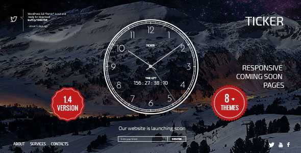 TICKER - Responsive Countdown Clock Landing Page