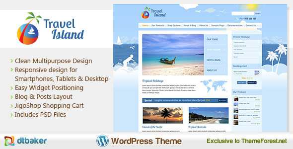 Travel Island - Themeforest Responsive JigoShop e-Commerce