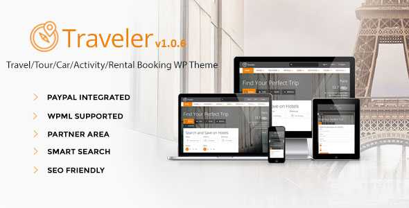 Traveler v1.0.6 - Travel/Tour/Booking WordPress Theme