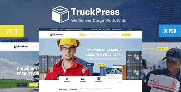 Truck Press - Logistics & Transport Business PSD Template