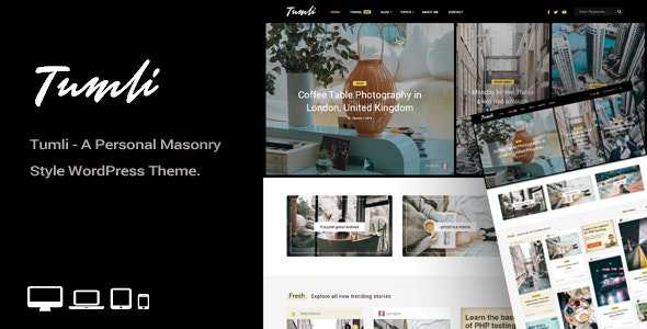 Tumli v1.7 - A Personal Masonry Style WordPress Theme
