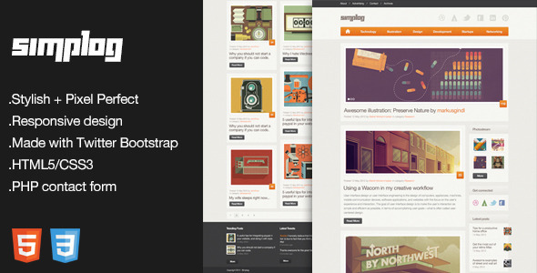Simplog - Responsive Themeforest HTML5 Blog Template