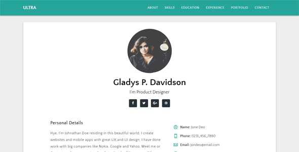 Ultra v1.0 - Responsive Resume & CV Template