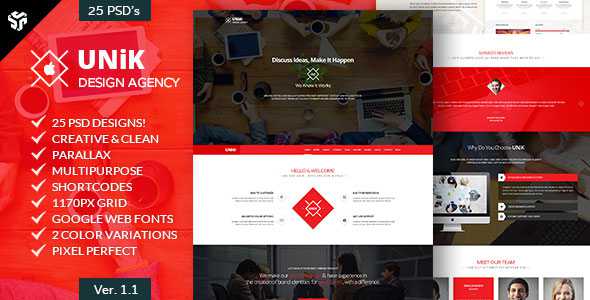UNiK - Multi-Purpose Parallax PSD Template