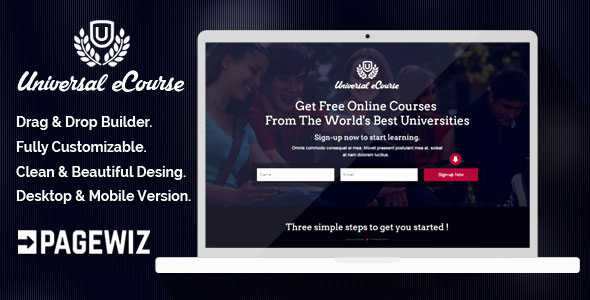 Universal e Course - Pagewiz Landing Page Template
