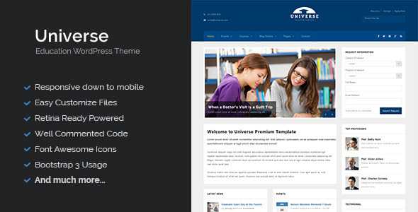 Universe - Education Responsive WordPress Theme