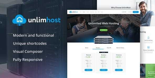 UnlimHost v1.2.3 - Web Hosting & Internet Technology WordPress Theme