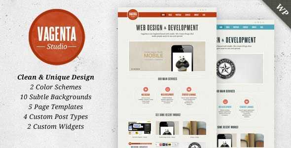 Vagenta - Clean and Unique Themeforest WP Template