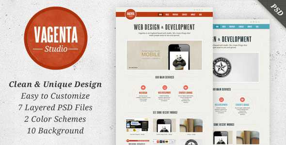 Vagenta - Clean & Unique PSD Themeforest Template