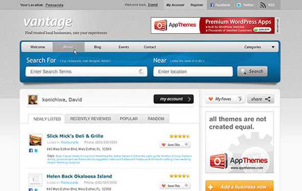 Vantage - AppThemes Business Directory Theme