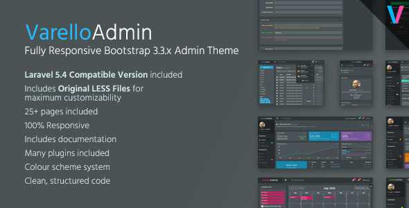 Varello Admin | Responsive Bootstrap Admin Template + Laravel 5.4 Starter Kit