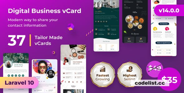 vCard SaaS v14.2.0 - Business Card Builder SaaS - Laravel VCard Saas - NFC Card