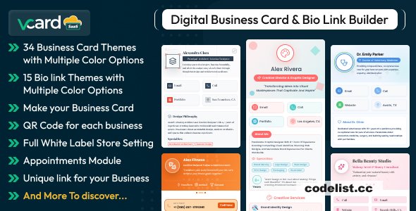 vCard SaaS v7.0 - Digital Business Card Builder - Bio Links Builder - nulled