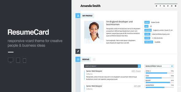 vCard v1.3 - Responsive HTML Template