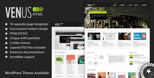 Venus - Themeforest Business & Portfolio HTML Theme