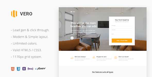 Vero v2.0 - Marketing Landing Page Html Template