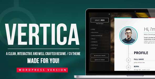 Vertica - Themeforest WP Resume / CV & Portfolio