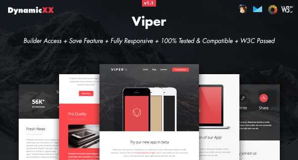 Viper - Responsive Email + Online Template Builder