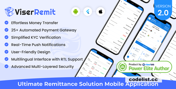 ViserRemit v3.1 - Cross Platform Ultimate Remittance Solution - nulled