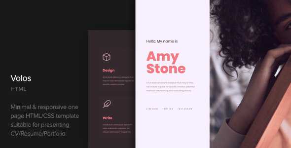 Volos - One Page Resume HTML Template