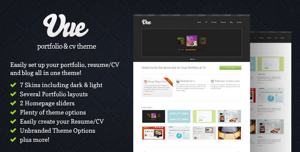 VUE - THEMEFOREST PORTFOLIO & CV WORDPRESS THEME
