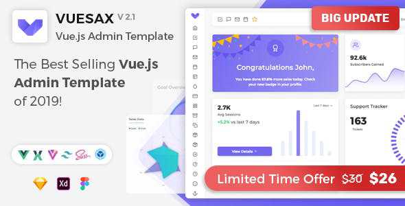 Vuesax Vuejs v2.1.0 - Vuejs Admin Dashboard Template