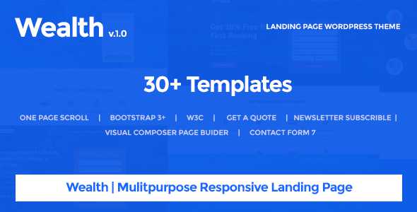 Wealth v1.2.8 - Multi-Purpose Landing Page Theme