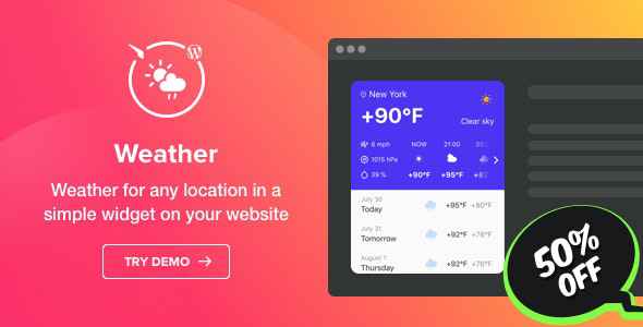 Weather Forecast v1.0.0 - WordPress Weather Plugin