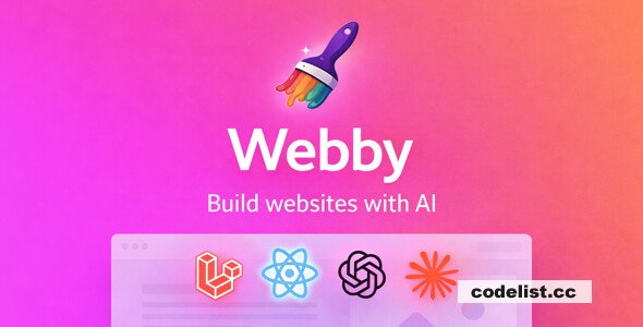 Webby v1.0.4 – AI-Powered No-Code Website Builder SaaS Platform