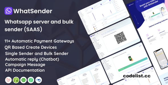WhatSender v5.0 - Whatsapp server and bulk sender (SAAS) - nulled