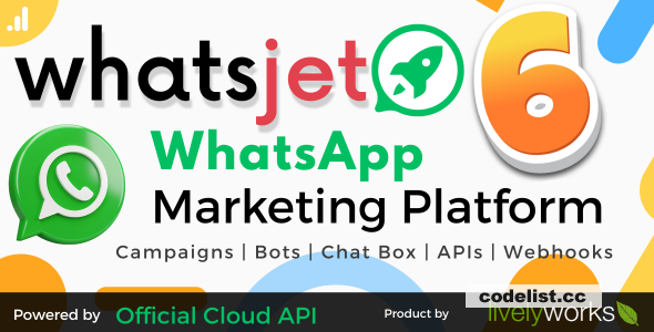 WhatsJet SaaS v6.4.0 - A WhatsApp Marketing Platform with Bulk Sending, Campaigns, Chat Bots & CRM - nulled